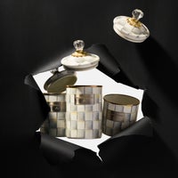 Sterling Check Enamel Canisters
