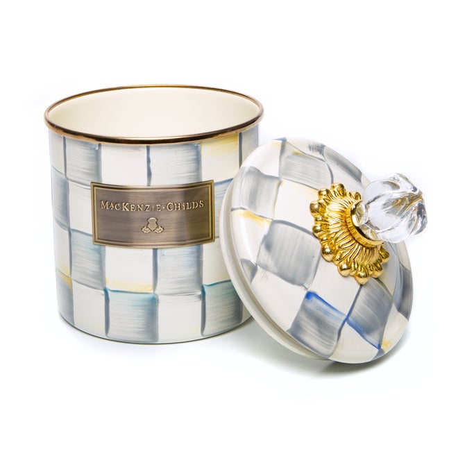 Sterling Check Enamel Canisters image number 14