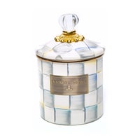 Sterling Check Enamel Canisters