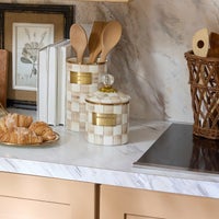 Mocha Check Small Canister