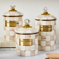 Mocha Check Small Canister