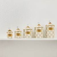 Mocha Check Small Canister