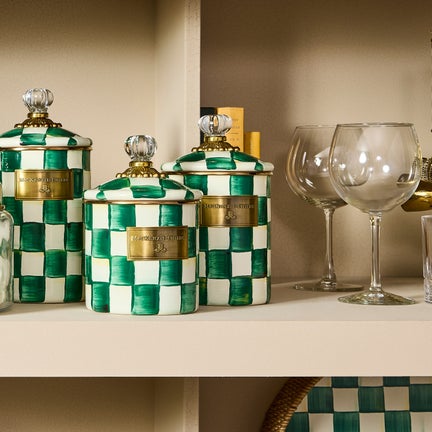 Emerald Check Medium Canister