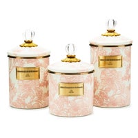 Rosy English Garden Enamel Canisters