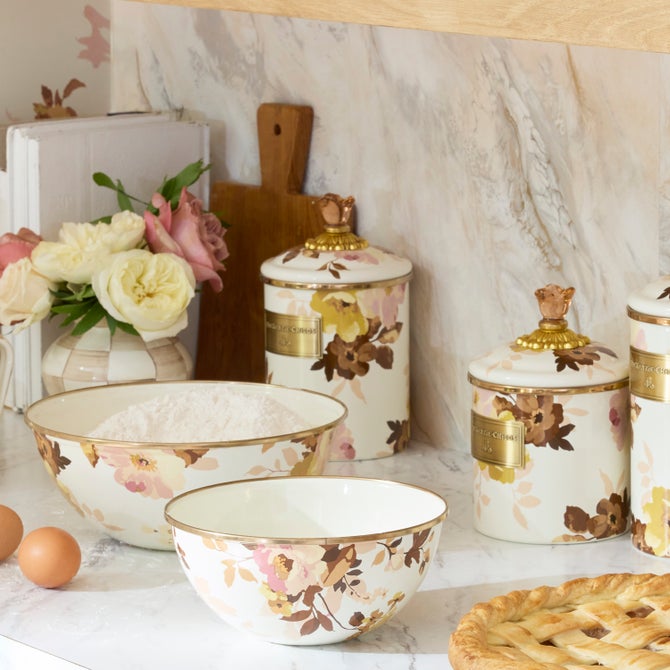 Wild Rose White Medium Canister image number 1