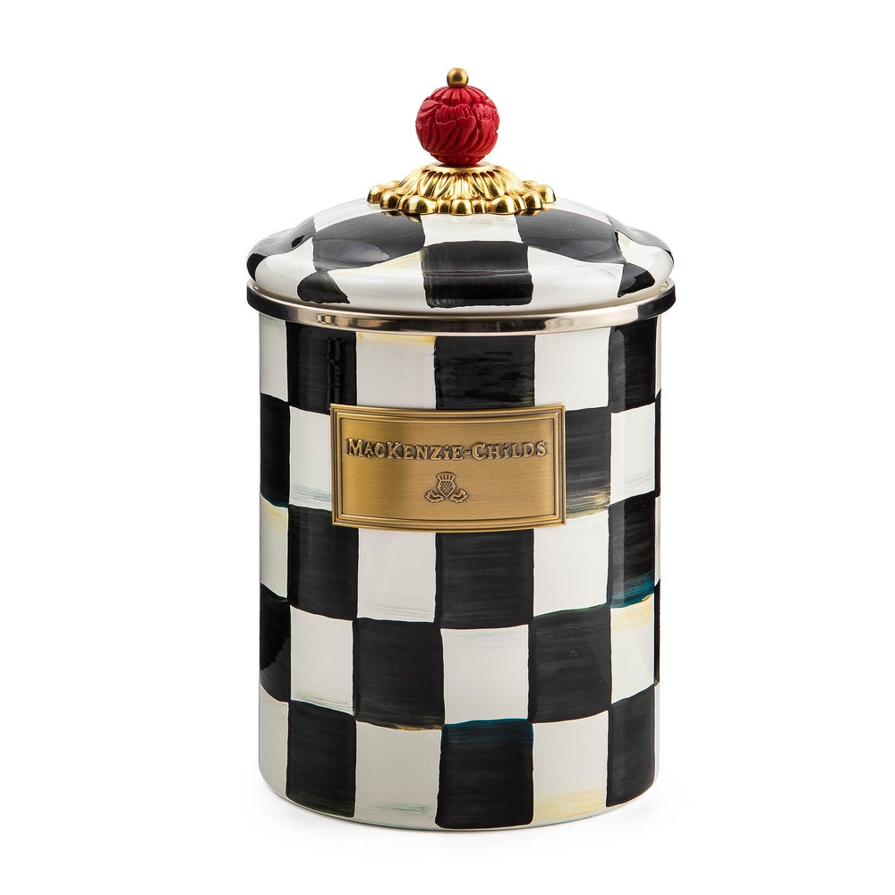 Courtly Check Enamel Canisters - Courtly Check, Medium mackenzie-childs Panama imagen 1