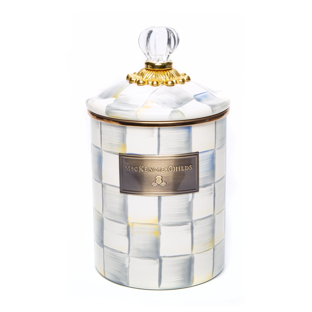 Sterling Check Enamel Canisters - Sterling Check, Medium mackenzie-childs Panama imagen 1