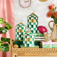 Emerald Check Large Canister