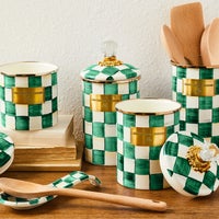 Emerald Check Large Canister