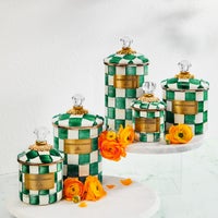 Emerald Check Large Canister