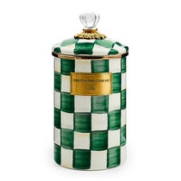 Emerald Check Enamel Canisters