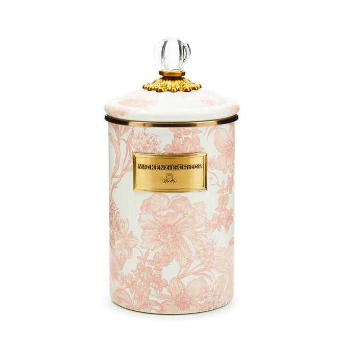 Rosy English Garden Enamel Canisters image number 1
