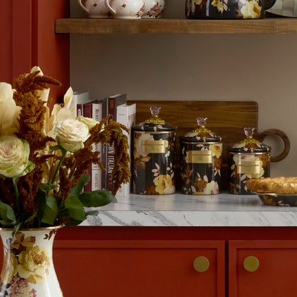 Wild Rose Brown Large Canister