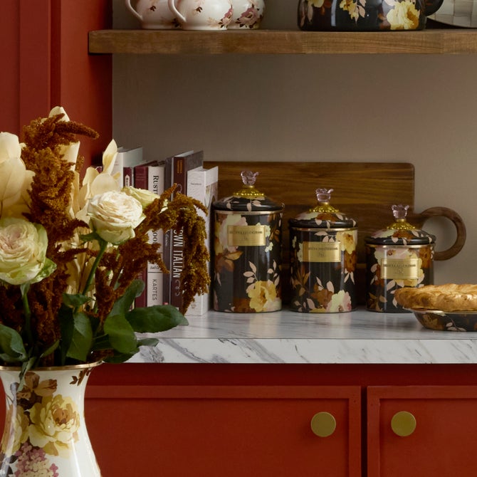 Wild Rose Brown Large Canister image number 1