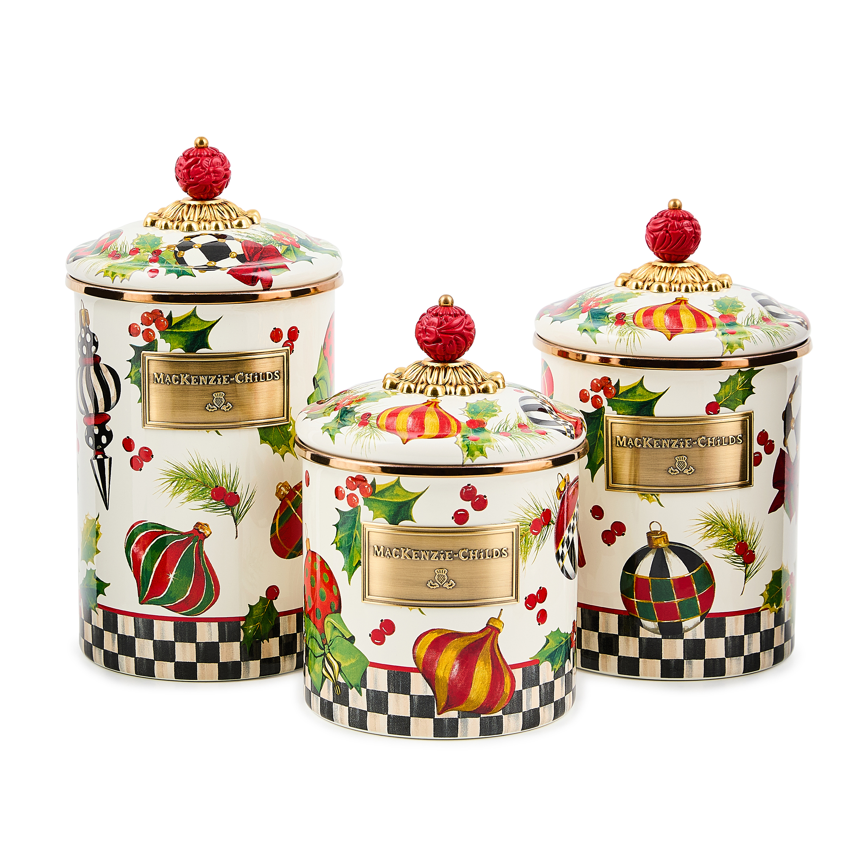 MacKenzie-Childs Deck the Halls Canister