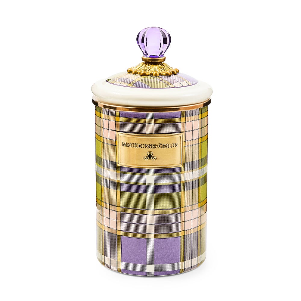 Tartan Violet Large Canister mackenzie-childs Panama imagen 1