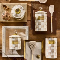 Mocha Check Large Canister