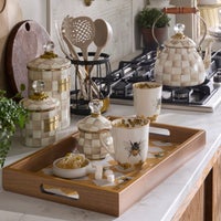 Mocha Check Large Canister