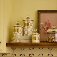 Mocha Check Large Canister