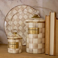 Mocha Check Large Canister