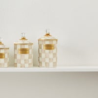 Mocha Check Large Canister