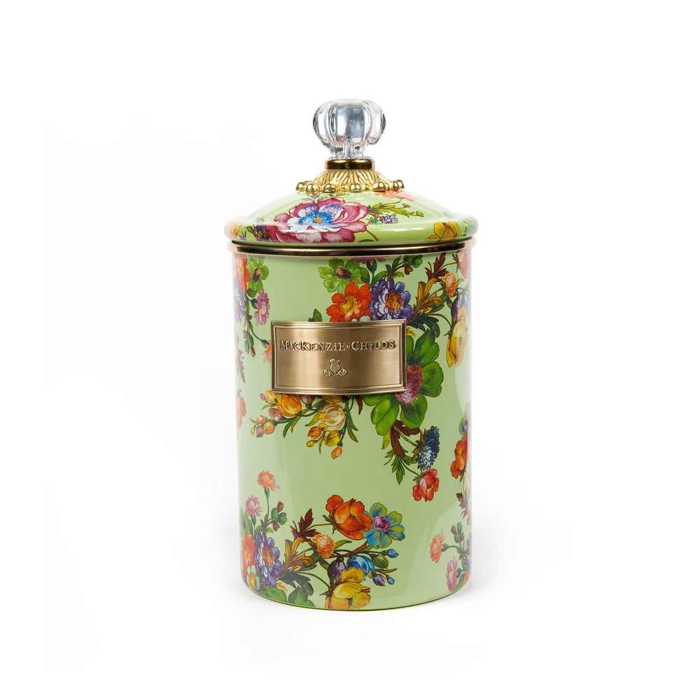 Green Flower Market Large Canister mackenzie-childs Panama imagen 1