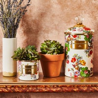 White Flower Market Large Canister