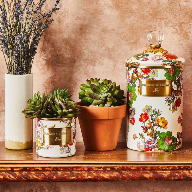 White Flower Market Large Canister image number 6