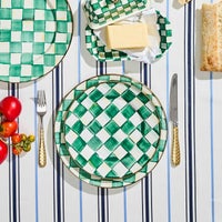 Emerald Check Dinner Plate