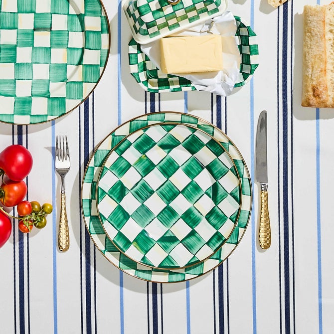 Emerald Check Dinner Plate image number 4