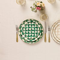 Emerald Check Dinner Plate