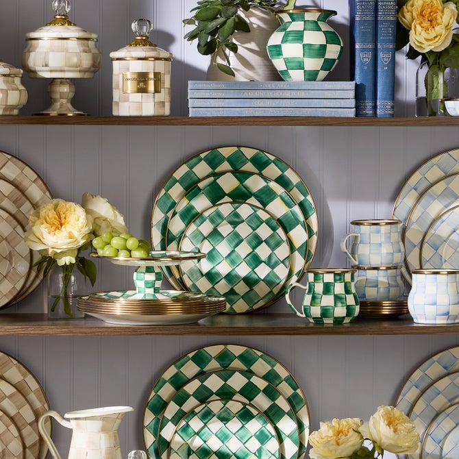 Emerald Check Enamel Dinnerware image number 14