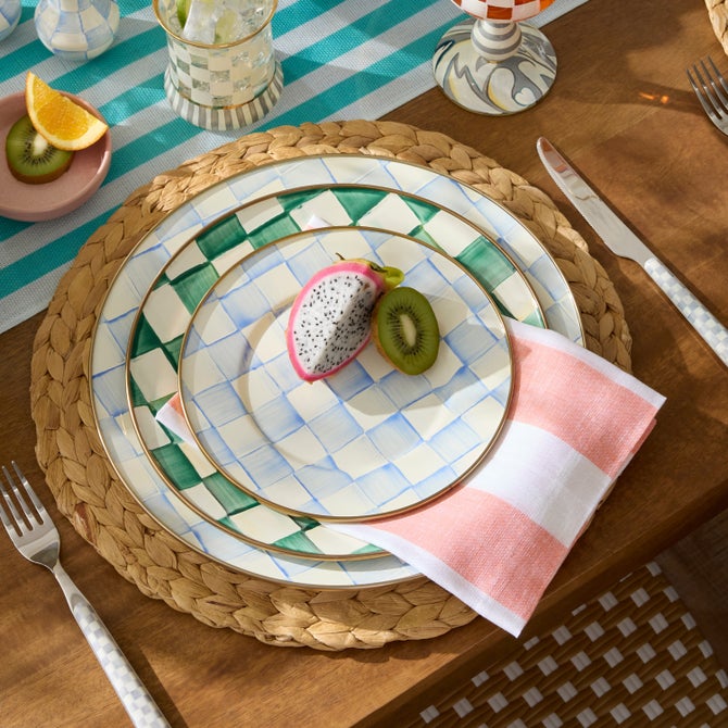 Emerald Check Enamel Dinnerware image number 15