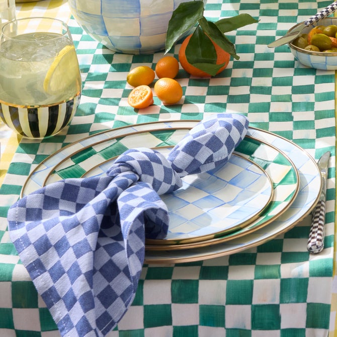 Emerald Check Dinner Plate image number 8