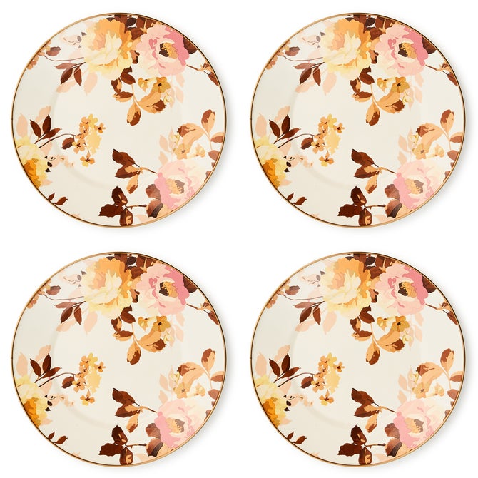 Wild Rose White Dinner Plate, Set of 4 image number 0