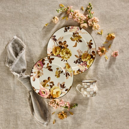 Wild Rose White Dinner Plate