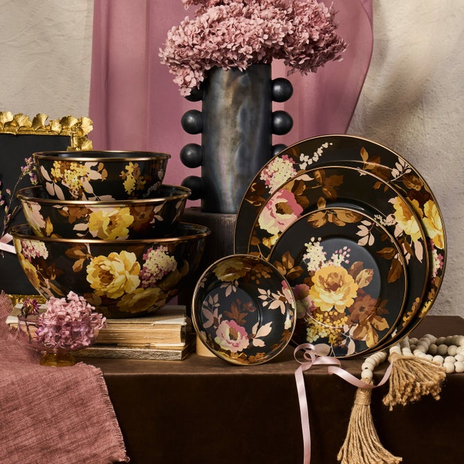 Wild Rose Brown Dinner Plate image number 5