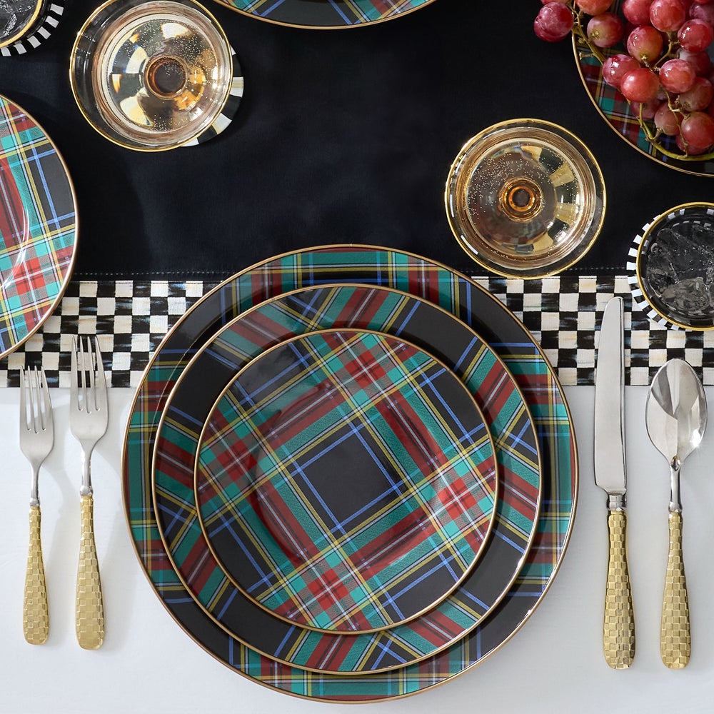 Tartan Black Dinnerware, Set of 4 mackenzie-childs Panama imagen 5