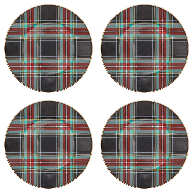 Tartan Black Dinner Plate, Set of 4 image number 2