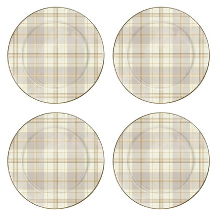 Tartan Latte Dinner Plate, Set of 4