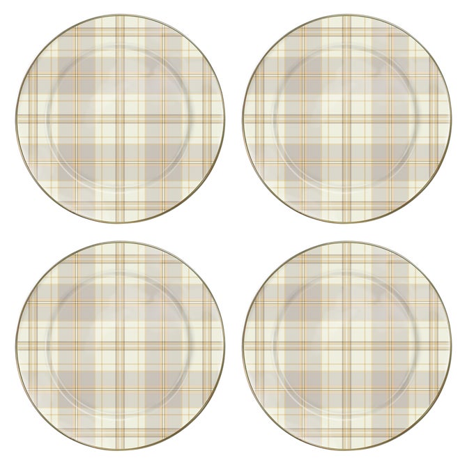Tartan Latte Dinner Plate, Set of 4 image number 0
