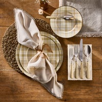 Tartan Latte Dinner Plate