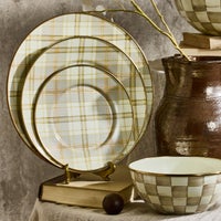 Tartan Latte Dinner Plate