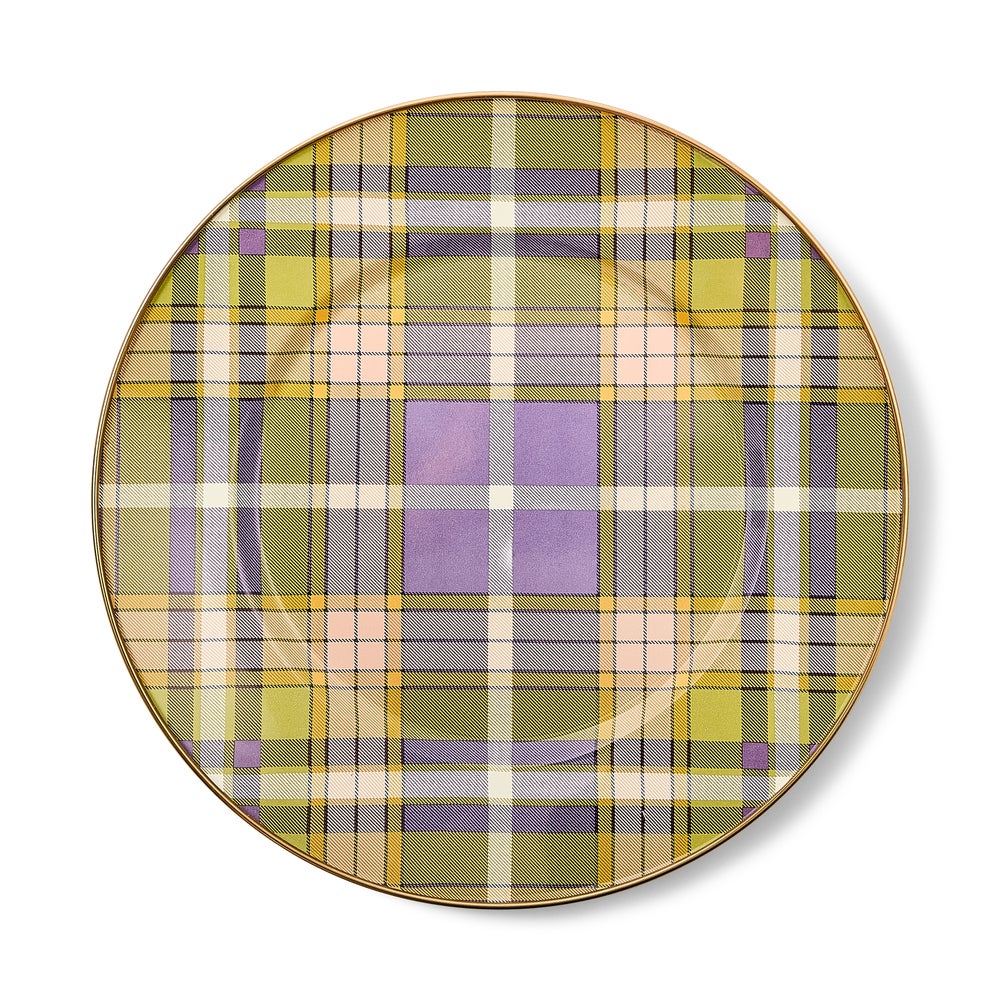 Tartan Violet Dinner Plate mackenzie-childs Panama imagen 1