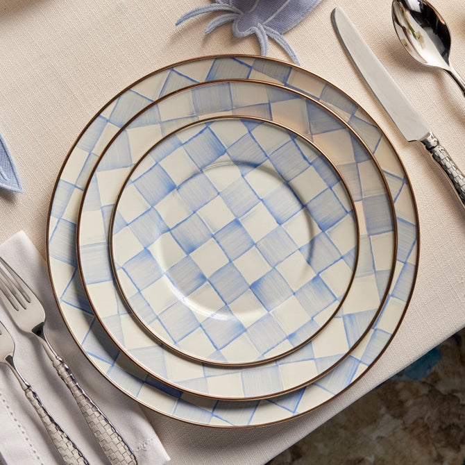 Sky Check Dinner Plate image number 1