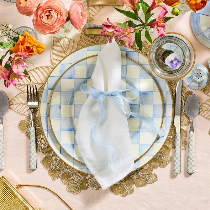 Sky Check Dinner Plate image number 4