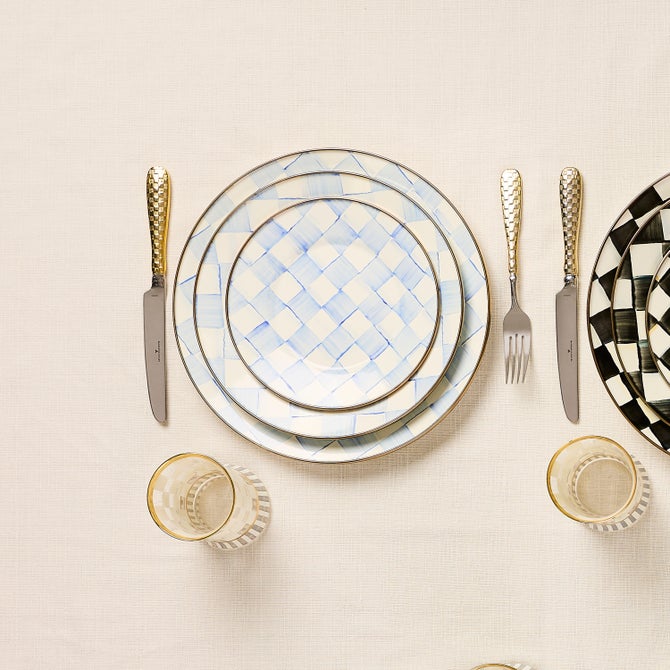 Sky Check Dinner Plate image number 6