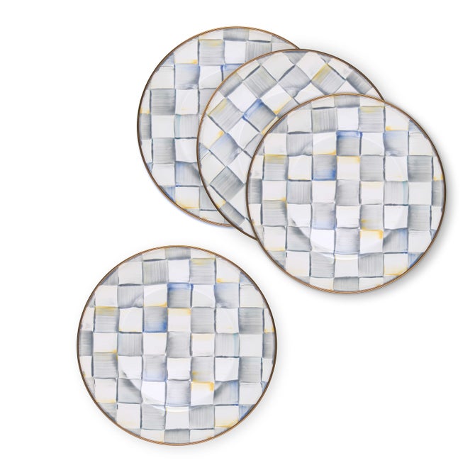Sterling Check Dinner Plates, Set of 4 image number 1