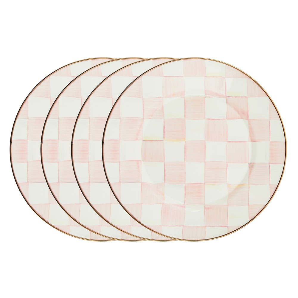 Check Dinnerware, Set of 4 - Rosy Check, Dinner Plates, Set of 4 mackenzie-childs Panama imagen 1
