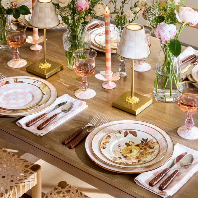 Rosy Check Dinner Plate image number 4